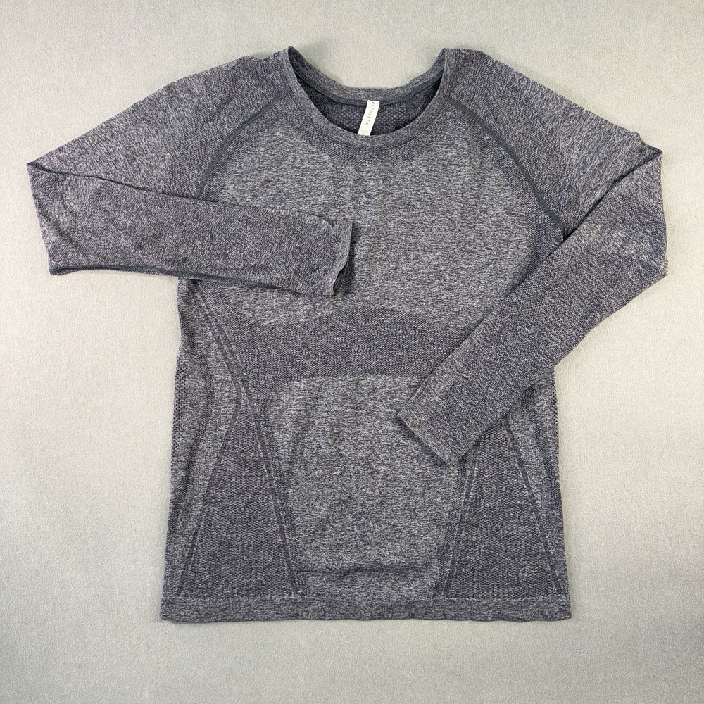 Women's Athleta Nylon‎ Long Sleeve Stretch Performance Workout Top Black Size XL